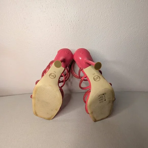 Michael Kors Imani Embellished Pink Sandal Size 8 - Picture 9 of 9